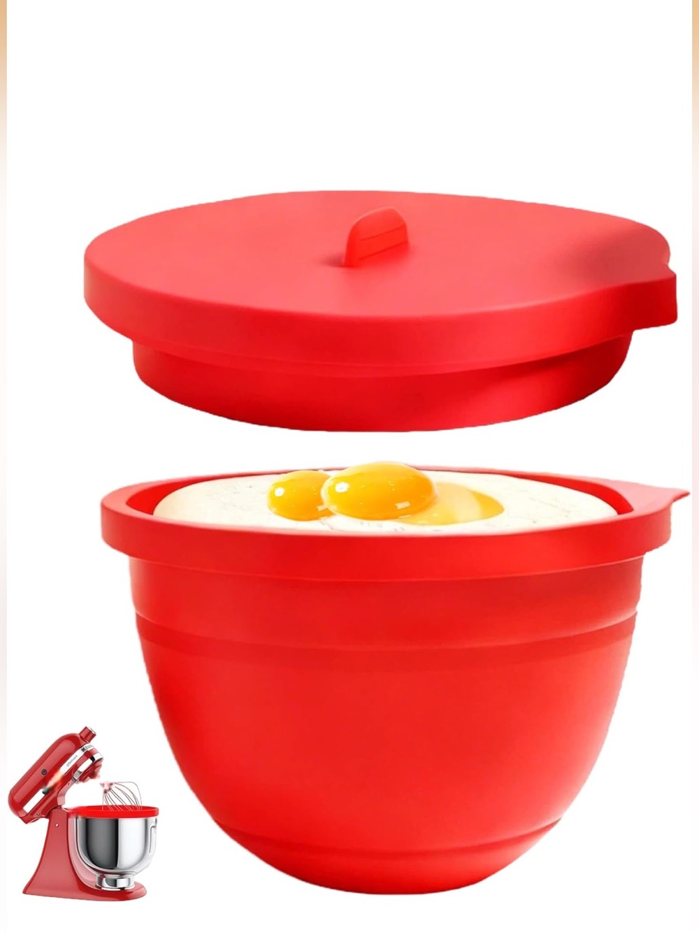 Silicone Bowl Liner with Lid for KitchenAid 4.5 or 5 Qt Tilt-Head Stand Mixer